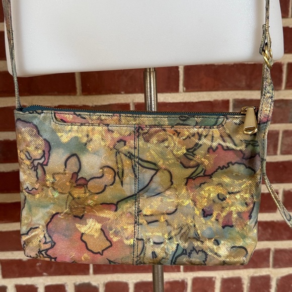 HOBO INTERNATIONAL Metallic Crossbody Purse Mara Bag Watercolor Floral - Picture 13 of 13